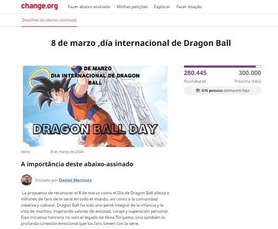 Charge org 8 de marzo ,día internacional de Dragon Ball