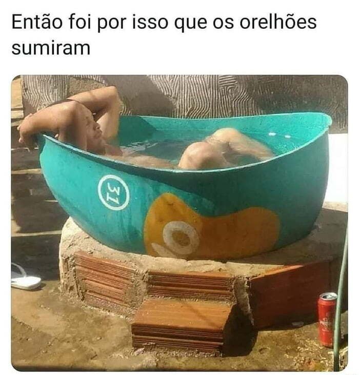 meme orelhão piscina banheira