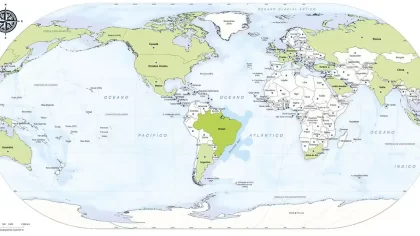 IBGE lançou mapa com Brasil no centro do mundo