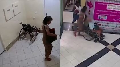 Vídeo mostra momento em que mulher circula com cadáver pelo banco