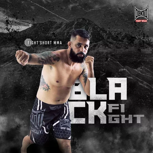 Short Bermuda Mma Muay Thai Bjj Ockto Black Fight