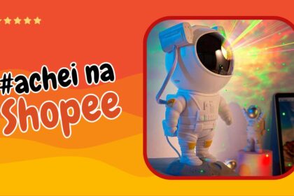 Astronauta Luminária Projetor de Luz Galáxia Achei na Shopee