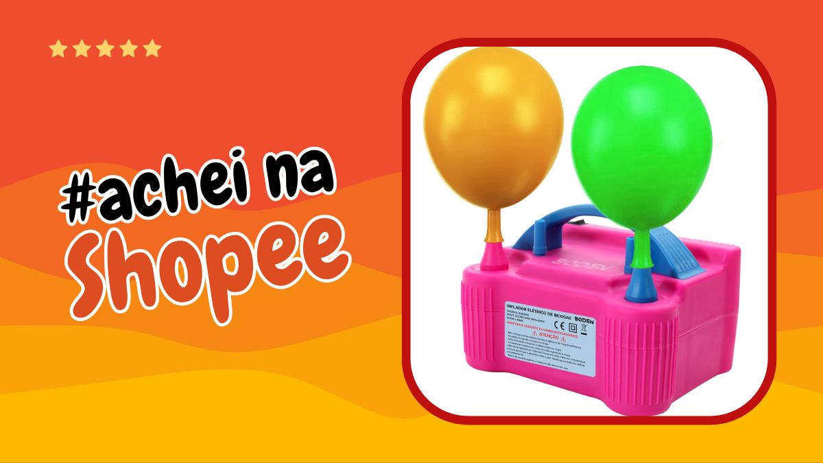 Bomba de encher balões Achei na Shopee