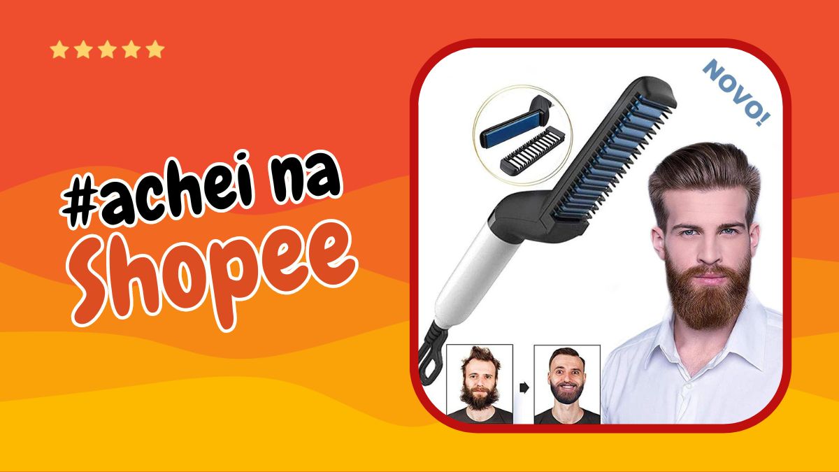 Chapinha prancha modelador e alisador de cabelo e barba masculino Achei na Shopee