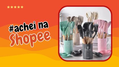 Jogo de Cozinha Kit com 12 Peças de Silicone Achei na Shopee