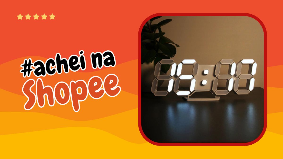 Relógio LED 3D Digital de Parede e Mesa | Achei na Shopee