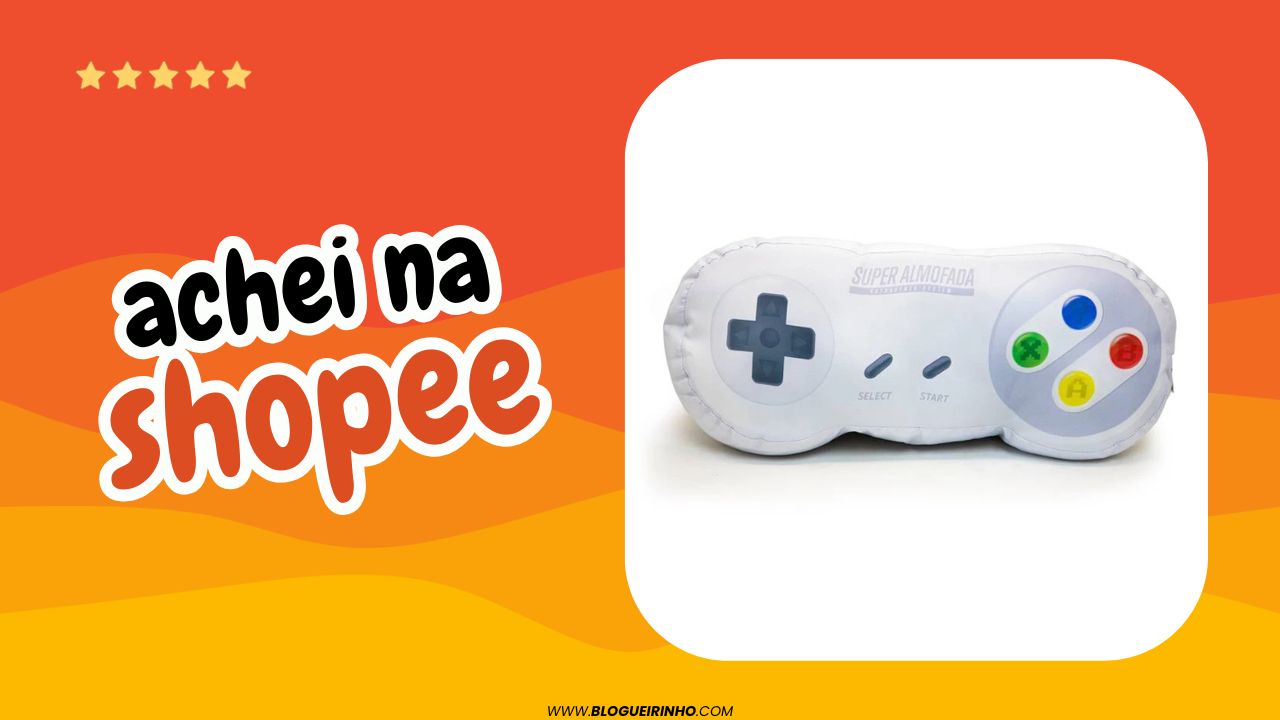 Melhor Almofada Geek Controle Vídeo Game Achei na Shopee