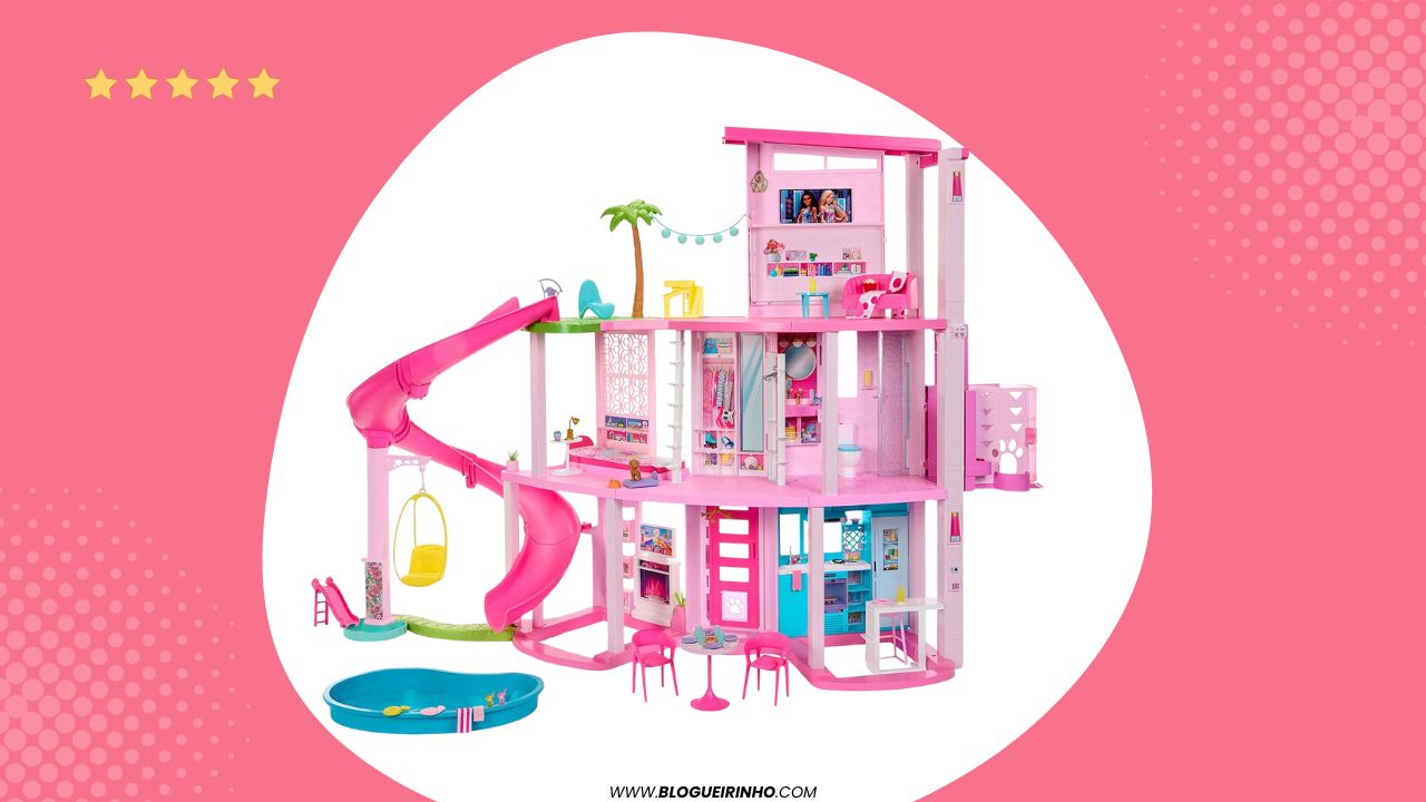 Melhor Casa Barbie para Bonecas 75 peças Três Andares e Escorregador