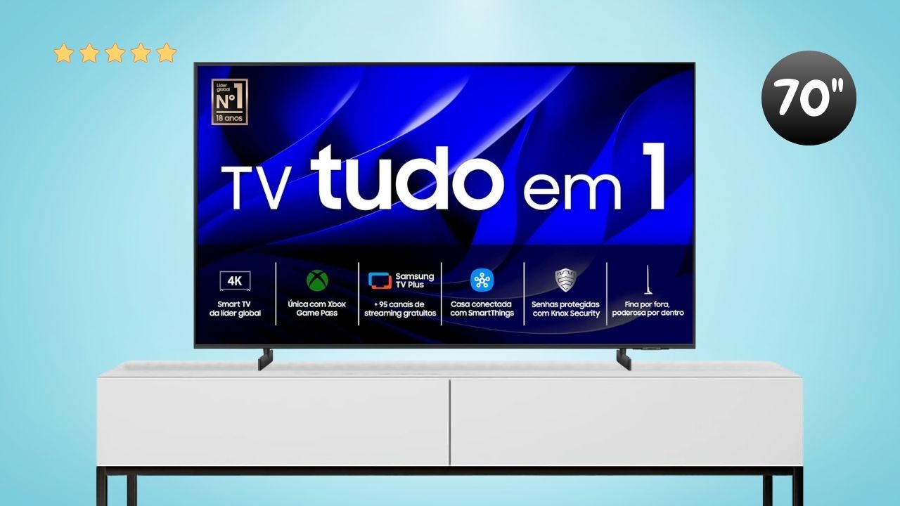 Melhor Smart TV 70 Samsung Crystal UHD