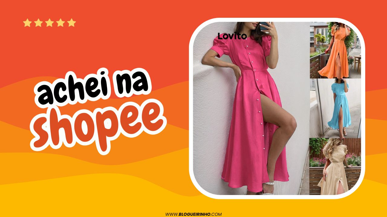 Melhor Vestido Feminino Liso de Manga Lovito