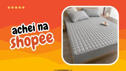 Melhor capa para colchão impermeável com elástico, opções berço, cama solteiro, casal, queen ou king Achei na Shopee