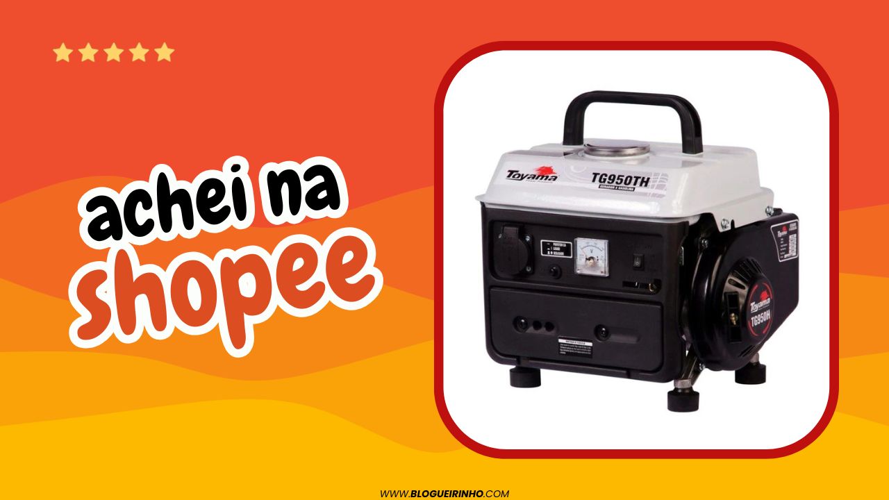 Melhor gerador de energia à gasolina 800W TG950TH da Toyama Achei na Shopee