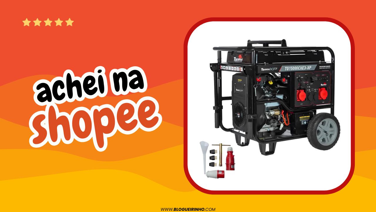 Melhor gerador de energia gasolina 17 kVA TG150000CXE3-XP da Toyama Achei na Shopee