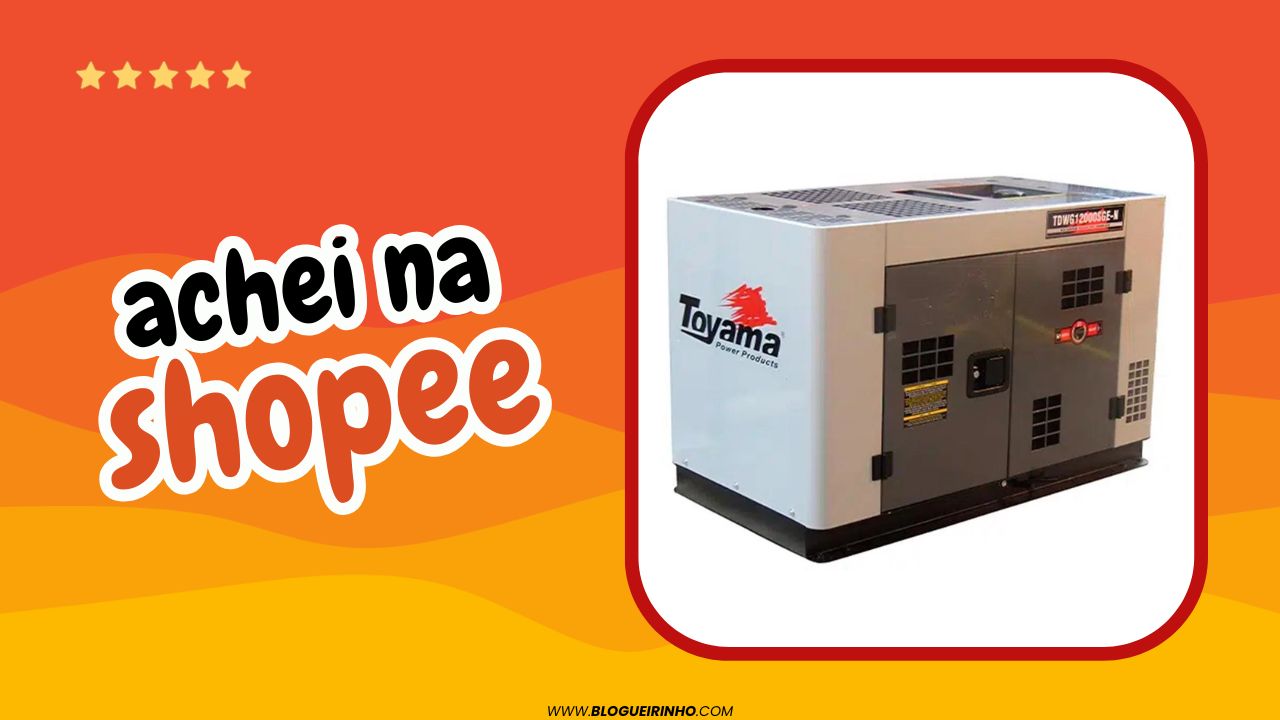 Melhor gerador diesel 10 kVA elétrico monofásico 254-009 AVR da Toyama Achei na Shopee