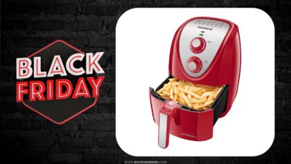 Ofeta Black Friday Air Fryer Mondial 5L VermelhaInox