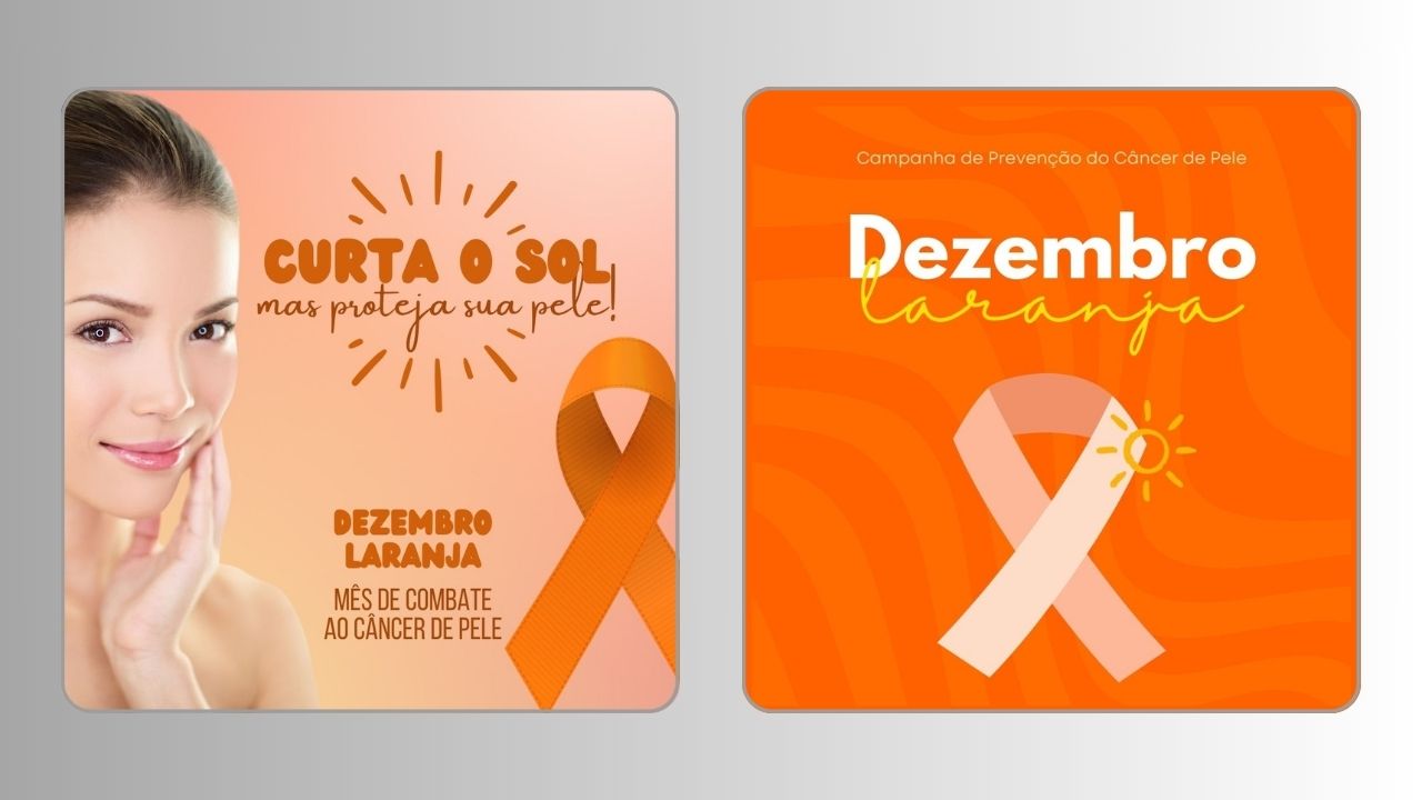 12 ideias de Posts Dezembro Laranja - Campanha de Prevenção do Câncer de Pele