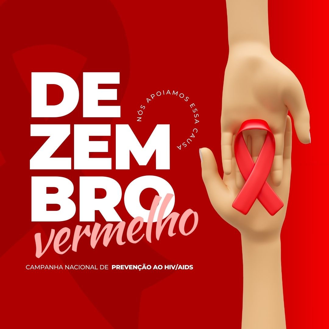 Post Instagram Dezembro Vermelho - Campanha Nacional de Prevenção ao HIV/Aids