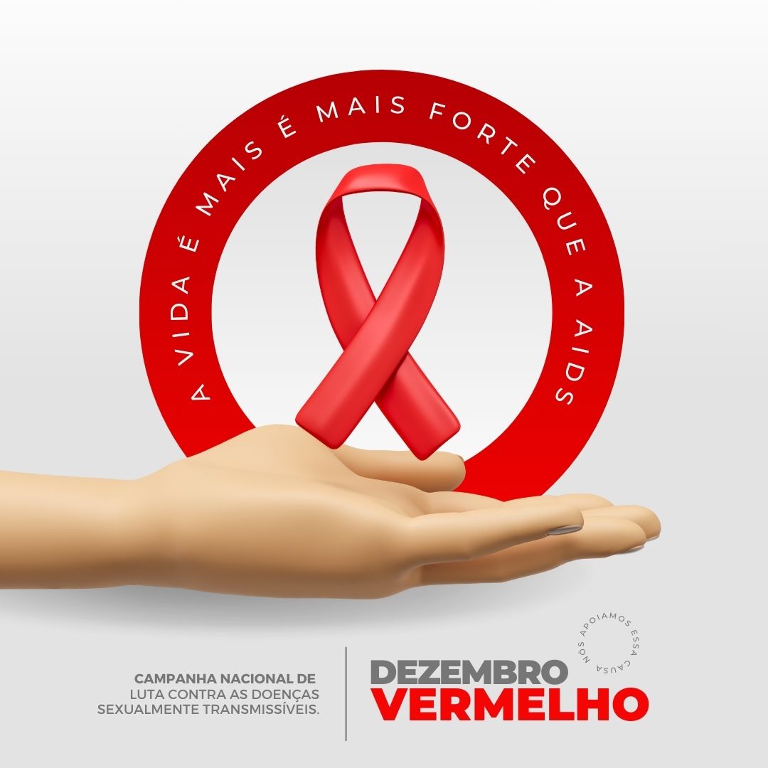 Post Instagram Dezembro Vermelho - Campanha Nacional de Prevenção ao HIV/Aids