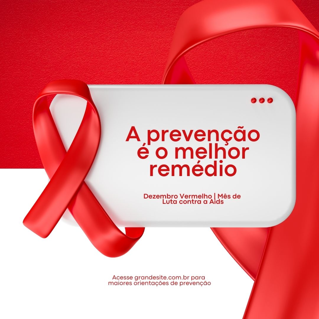 Post Instagram Dezembro Vermelho - Campanha Nacional de Prevenção ao HIV/Aids