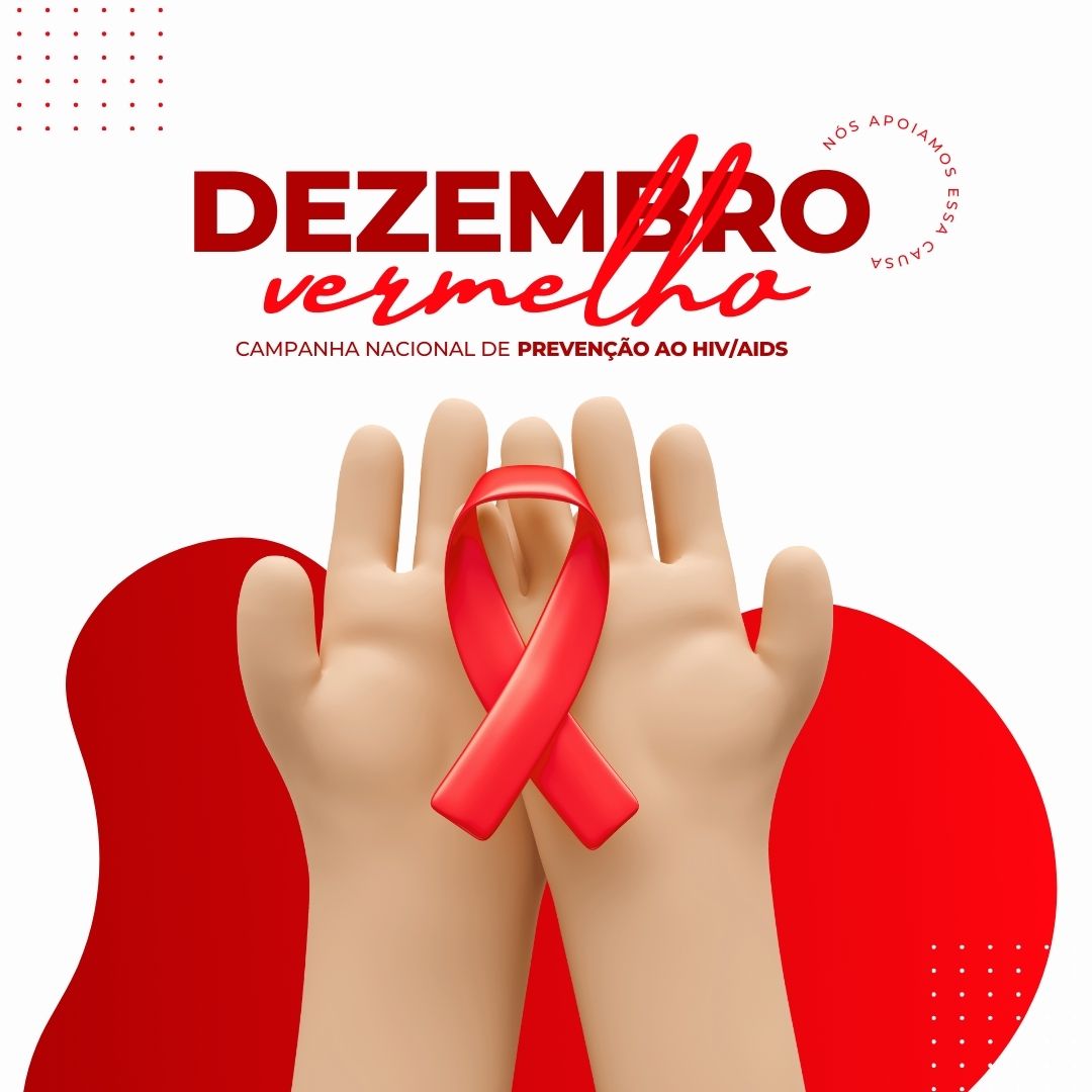 Post Instagram Dezembro Vermelho - Campanha Nacional de Prevenção ao HIV/Aids