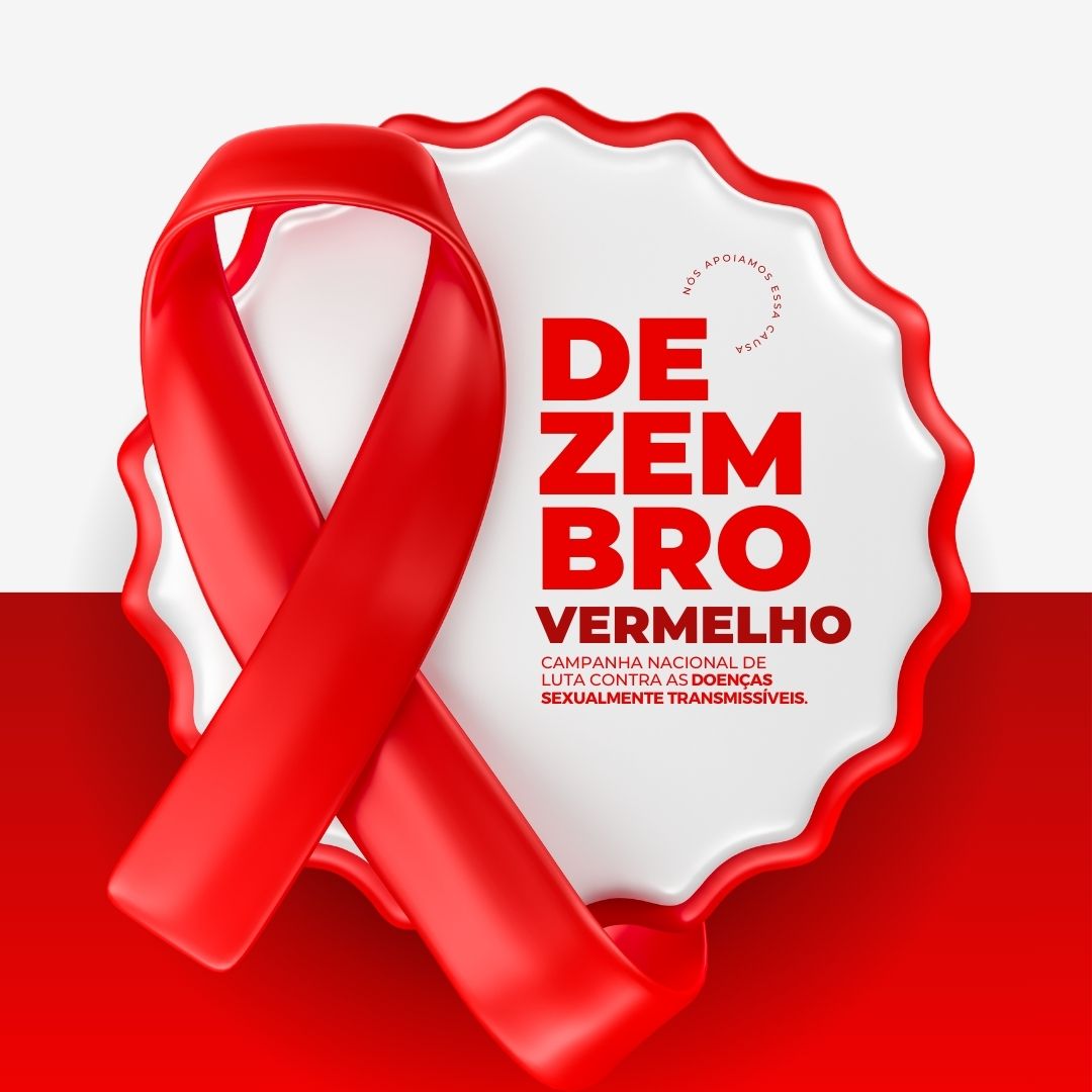 Post Instagram Dezembro Vermelho - Campanha Nacional de Prevenção ao HIV/Aids