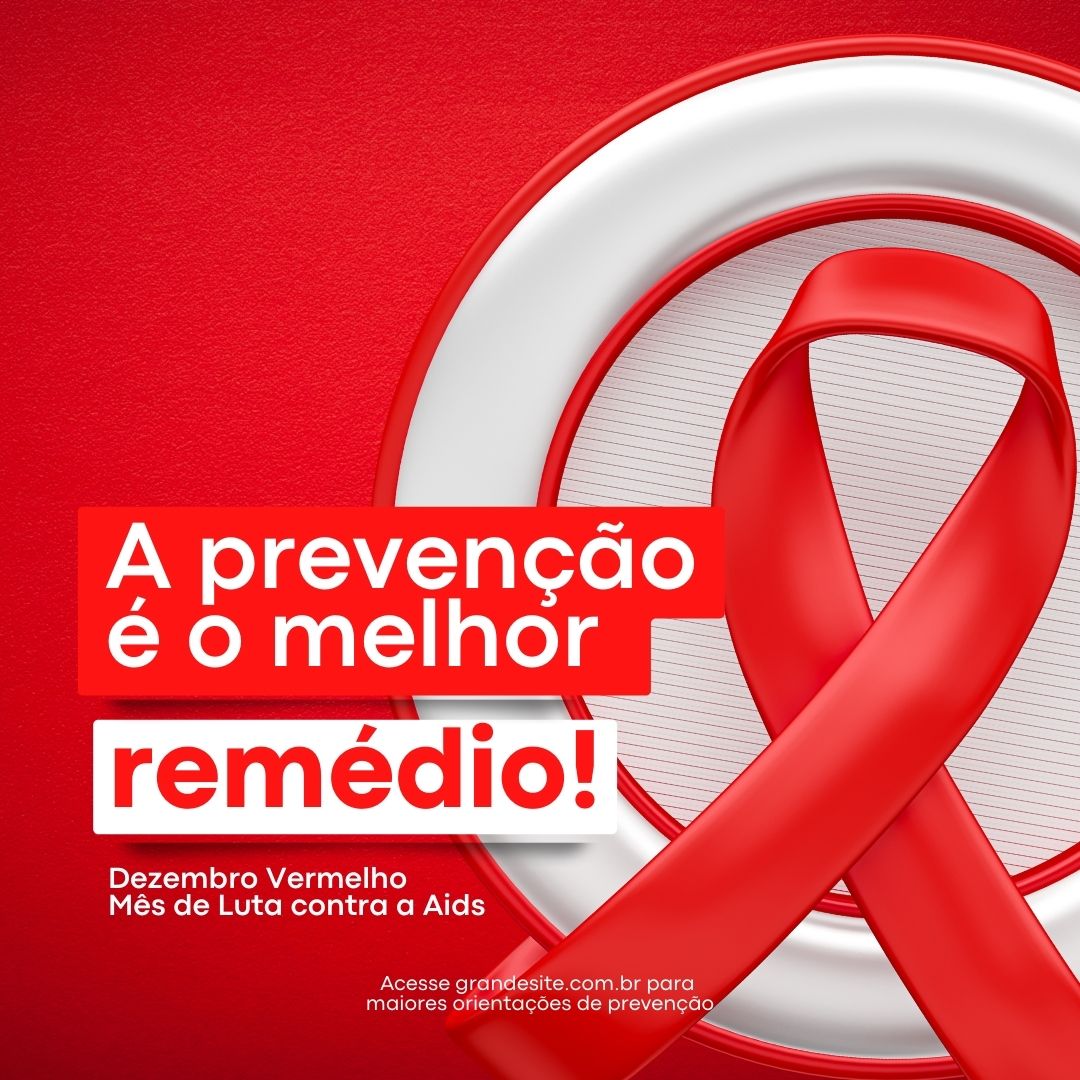 Post Instagram Dezembro Vermelho - Campanha Nacional de Prevenção ao HIV/Aids