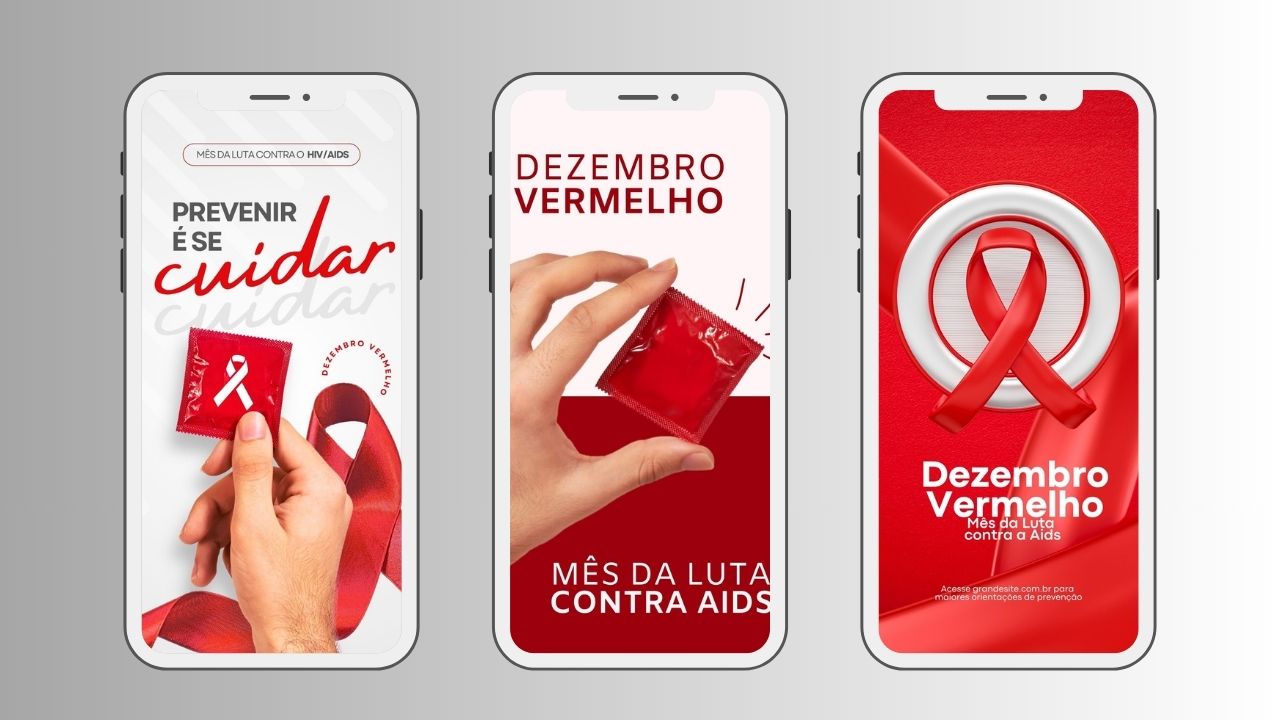 12 ideias de Stories Dezembro Vermelho - Campanha Nacional de Prevenção ao HIV/Aids