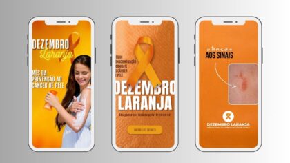 12 ideias de Stories Dezembro Laranja - Campanha de Prevenção do Câncer de Pele