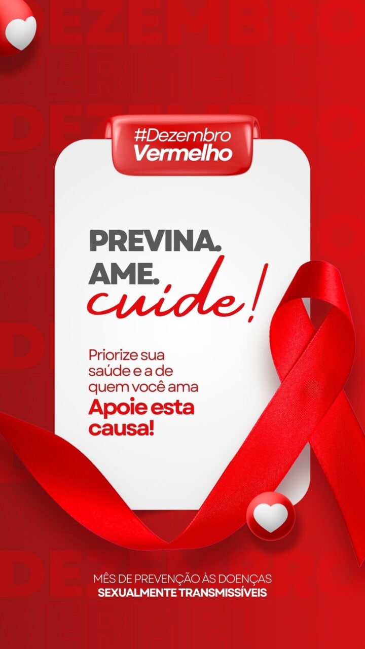 Story Instagram Dezembro Vermelho - Campanha Nacional de Prevenção ao HIV/Aids