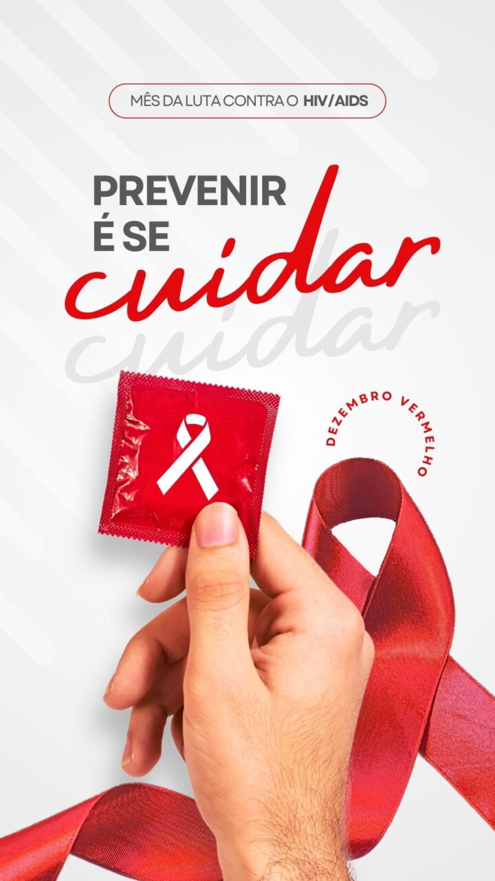 Story Instagram Dezembro Vermelho - Campanha Nacional de Prevenção ao HIV/Aids