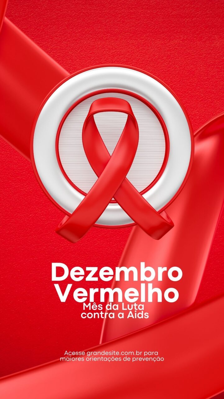 Story Instagram Dezembro Vermelho - Campanha Nacional de Prevenção ao HIV/Aids